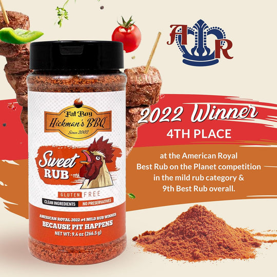 Sweet Natural Gluten Free BBQ Rub 9.4 oz | Gluten Free | Hickman's Fat Boy BBQ