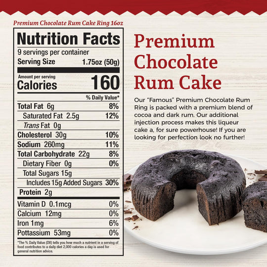 Premium Chocolate Rum Cake Ring | 1 lb | Beatrice Bakery
