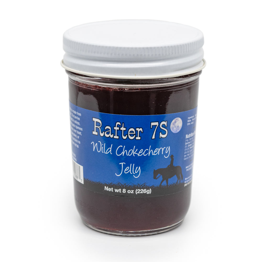 Wild Chokecherry Jelly | 8 oz. Jar | 3 Pack | Sweet & Tart Flavor | Spreadable Fruit Jelly | Made in Paxton, NE | Rafter 7S