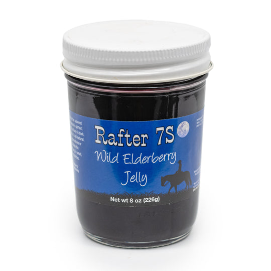 Wild Elderberry Jelly | 8 oz. | Sweet & Tangy | Hand-Picked, Fresh Elderberries | Fruit Spread | Made in Paxton, NE | Rafter 7S