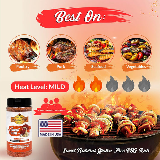 Sweet Natural Gluten Free BBQ Rub 9.4 oz | Gluten Free | Hickman's Fat Boy BBQ