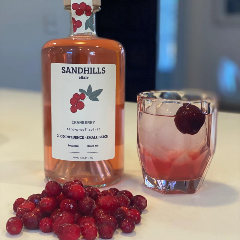 Nebraska Elixirs | Natural Cranberry Flavor | Zero-Proof Spirit | Made in Small Batches | Dry Cocktail Solution | Non-Alcoholic Cocktails | 25.3 oz. Bottles