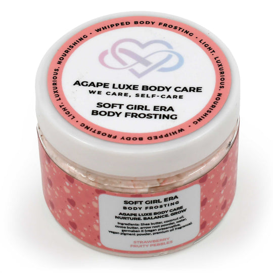 Jar of Agape Luxe Body Care Soft Girl Era Body Frosting on a white background