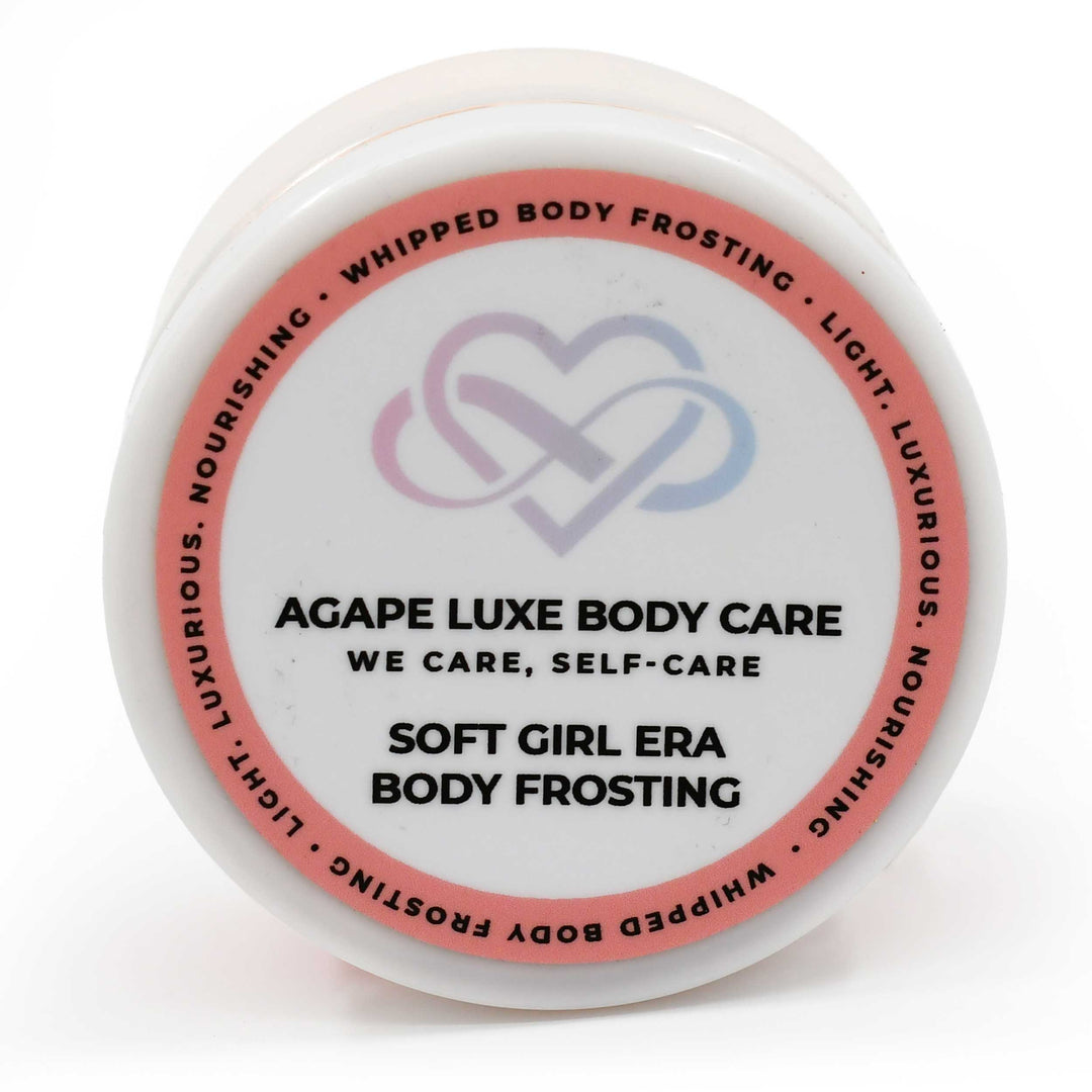 Jar of Agape Luxe Body Care Soft Girl Era Body Frosting on a white background