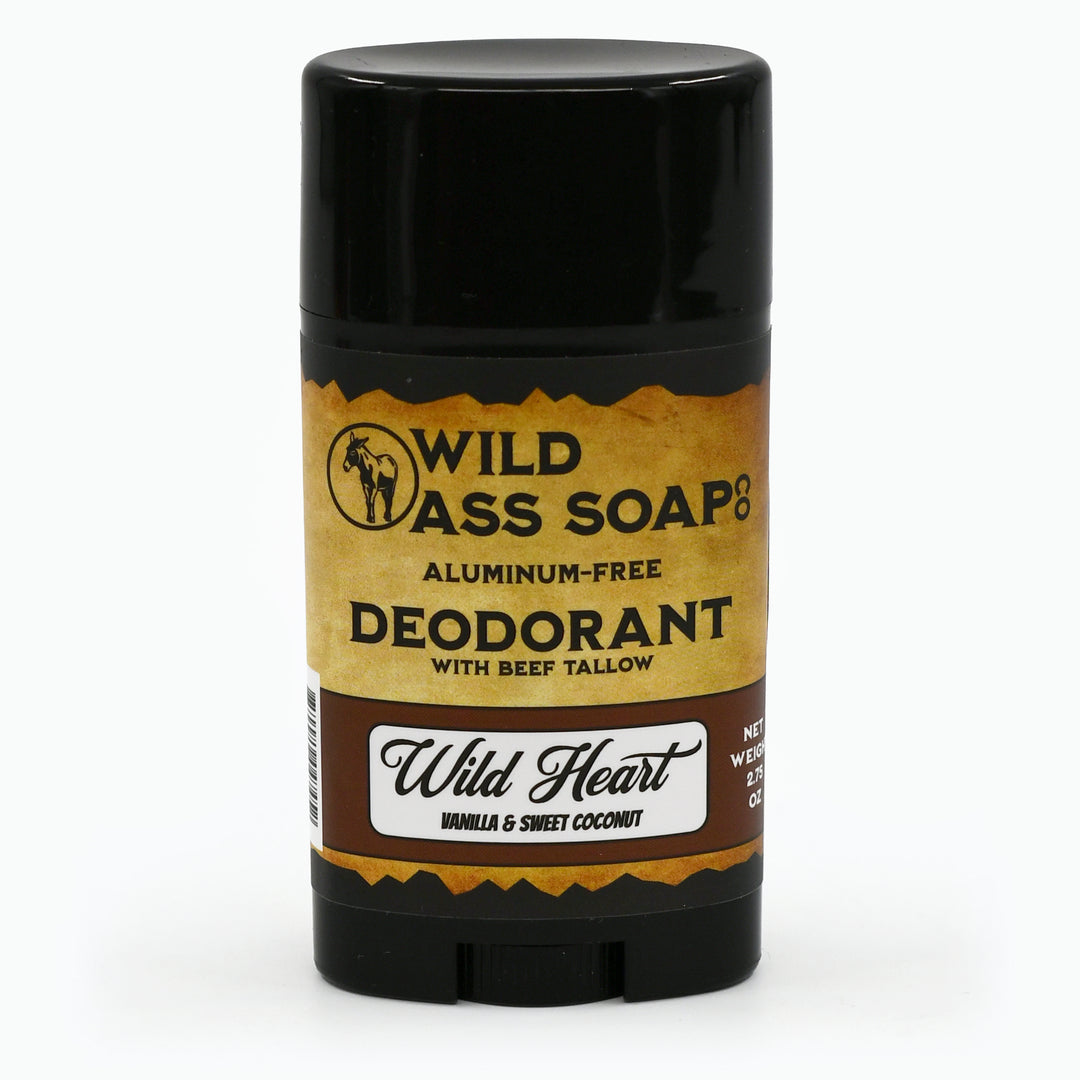 Aluminum-Free Wild Heart Beef Tallow Deodorant | 2.75 oz | Wild Ass Soap