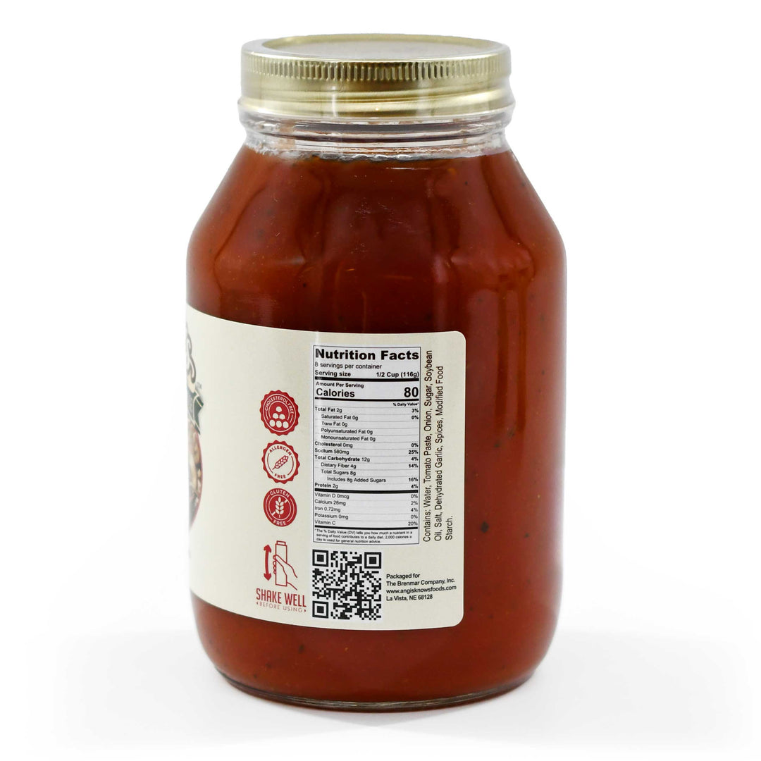 Angi's Sicilian Style Spaghetti Sauce | 33 oz | Gluten Free | Brenmar