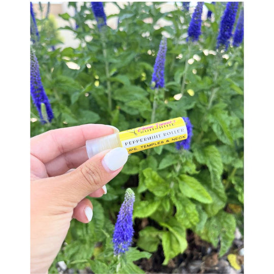 Peppermint Roller | 5 ml. | Soothes Chapped Skin | Lips, Neck, Temple | Headache Relief | Made in Omaha, NE | Annie Fannie's Sunshine LLC