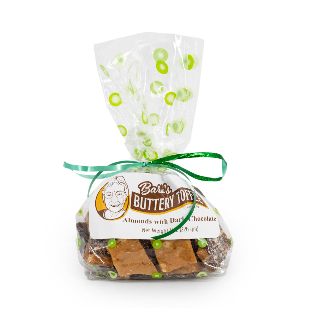 Homemade Toffee | Dark Chocolate | Barb's Buttery Toffee | Hand Made in Small Batches | Sweet ad Savory Toffee | Choose Your Nut Preference | 8 oz