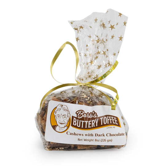 Homemade Toffee | Dark Chocolate | Barb's Buttery Toffee | Hand Made in Small Batches | Sweet ad Savory Toffee | Choose Your Nut Preference | 8 oz