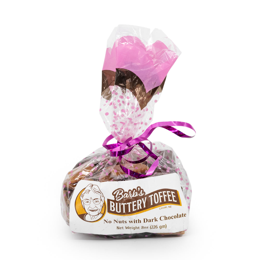 Homemade Toffee | Dark Chocolate | Barb's Buttery Toffee | Hand Made in Small Batches | Sweet ad Savory Toffee | Choose Your Nut Preference | 8 oz