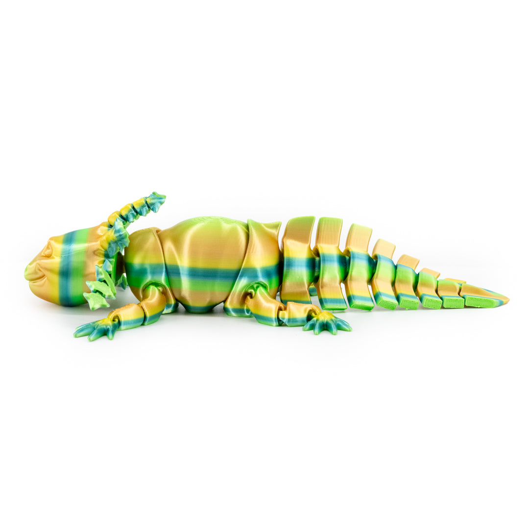 Blue Green Yellow Axolotl Figurine