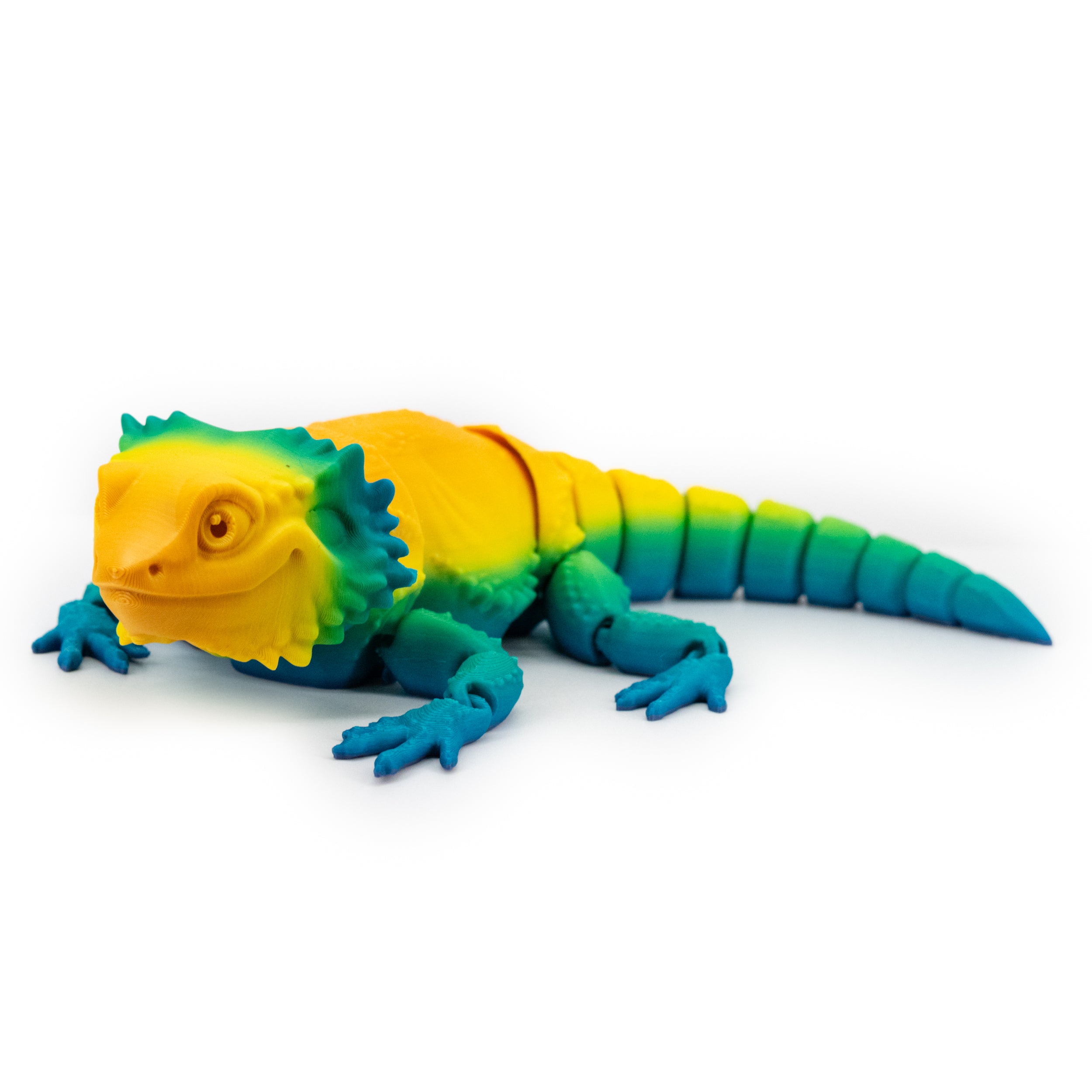 Green Blue Yellow Lizard Figurine