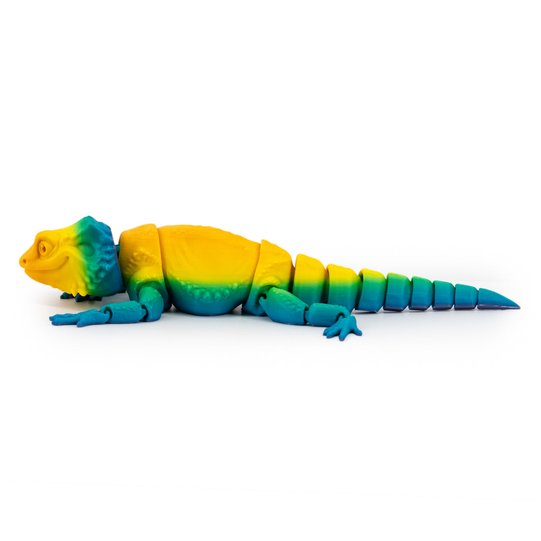 Green Blue Yellow Lizard Figurine