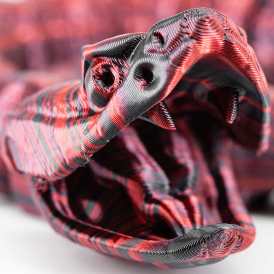 Red and Black 3D Printed Rattlesnake