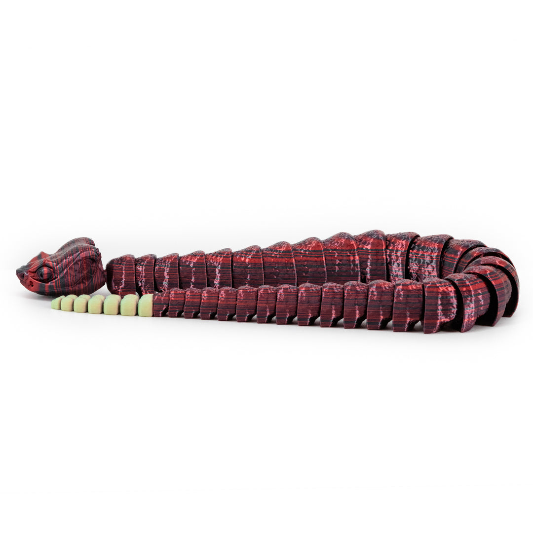 Red and Black 3D Printed Rattlesnake