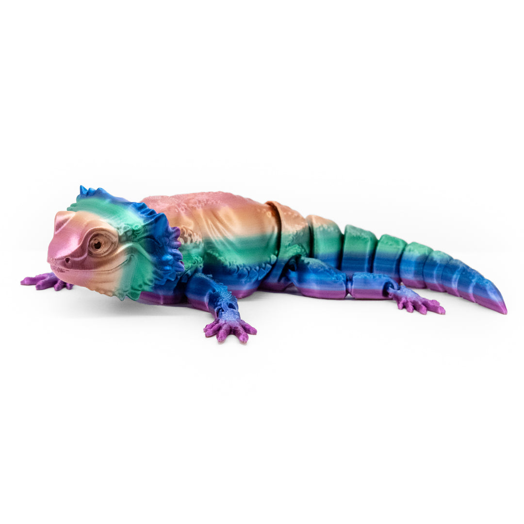 Bright Rainbow Lizard Figurine