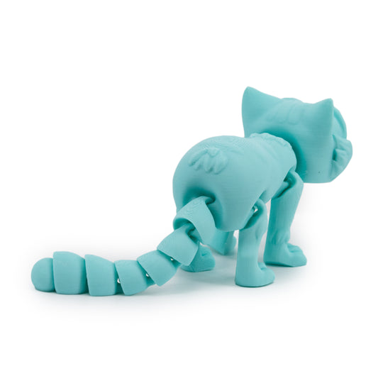 Teal 3D Printed Kitten