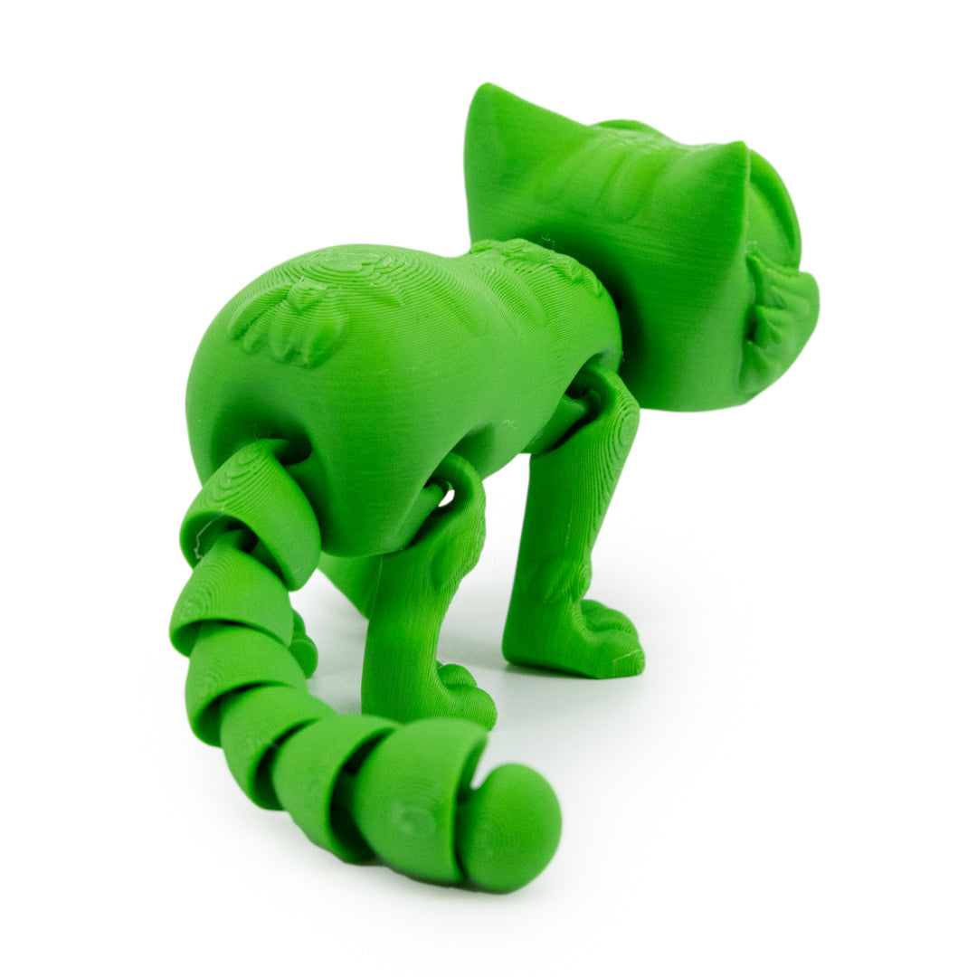 Green 3D Printed Kitten 