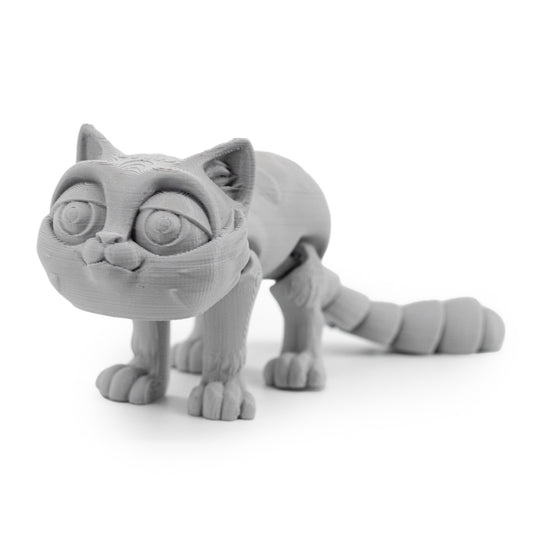 Gray 3D Printed Kitten 