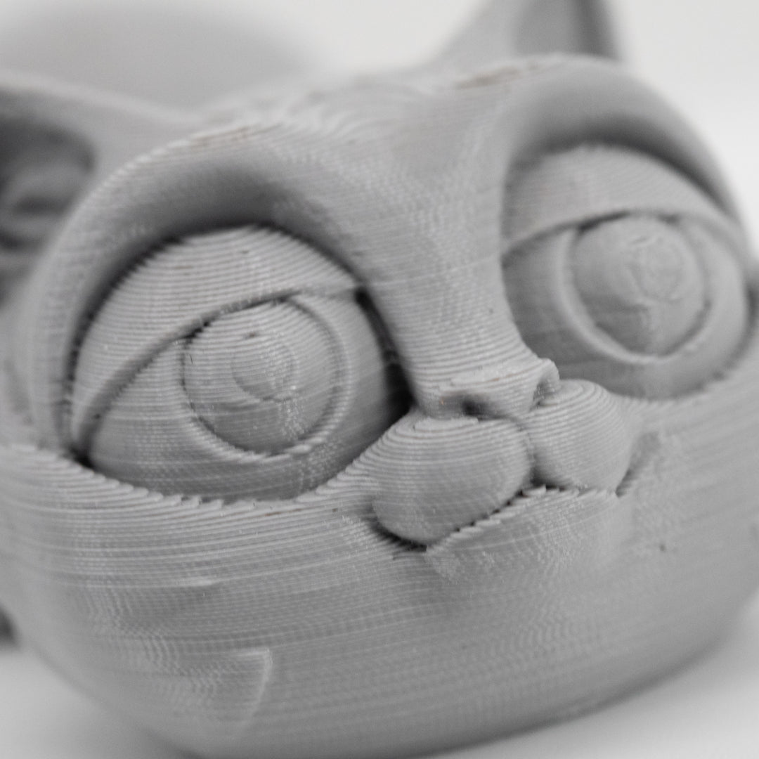 Gray 3D Printed Kitten 