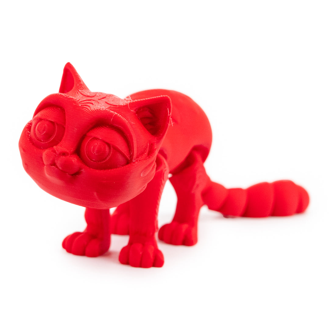 Red 3D Printed KItten 