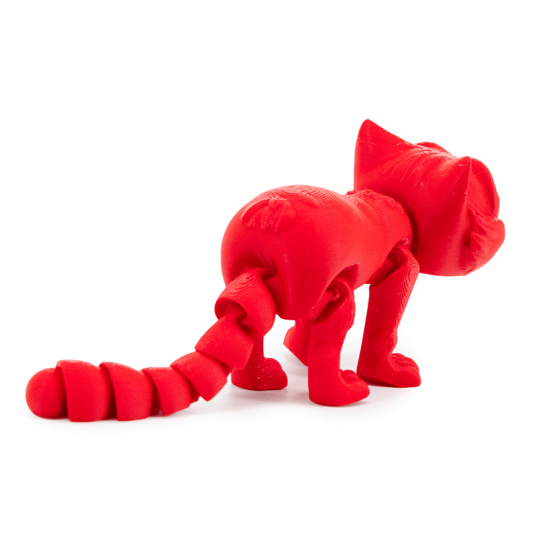 Red 3D Printed Kitten 