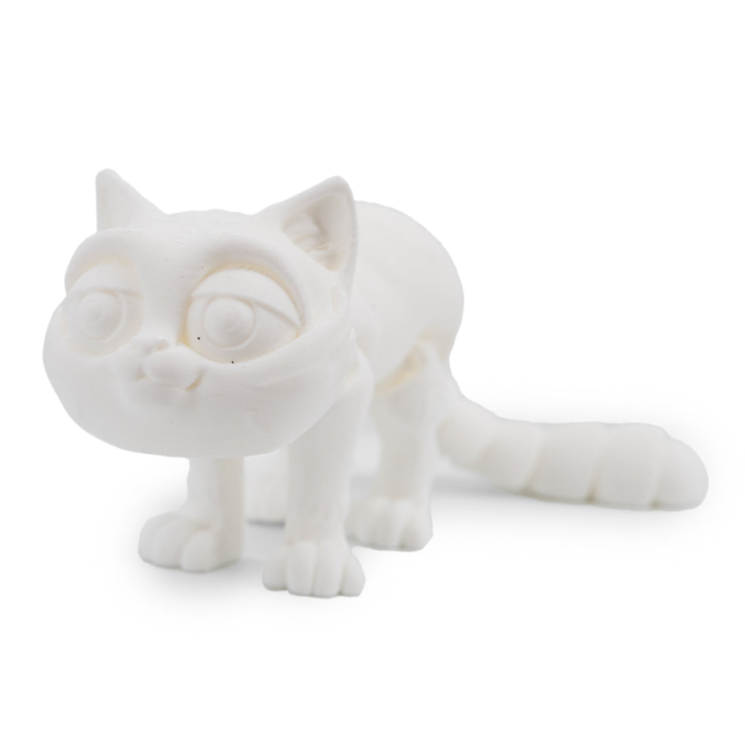 White 3D Printed Kitten 