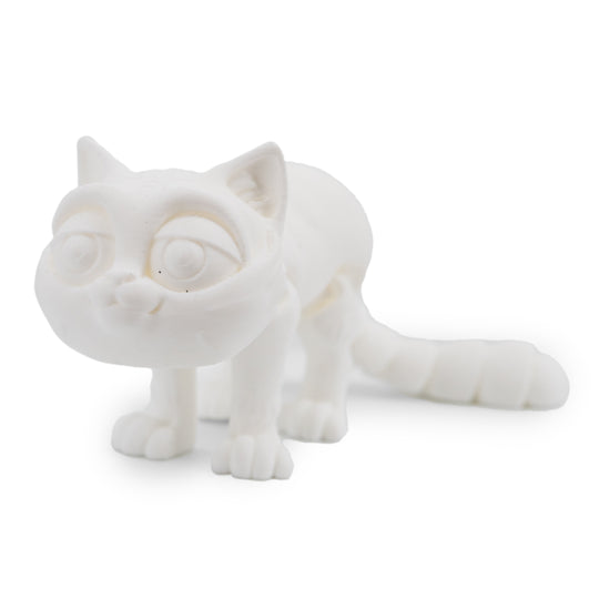 White 3D Printed Kitten 