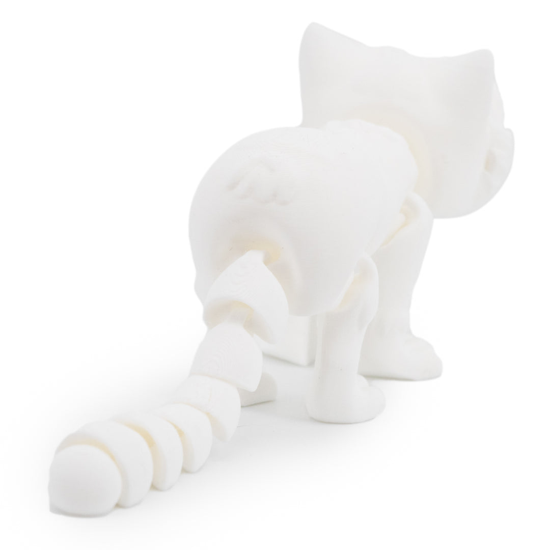 White 3D Printed Kitten 