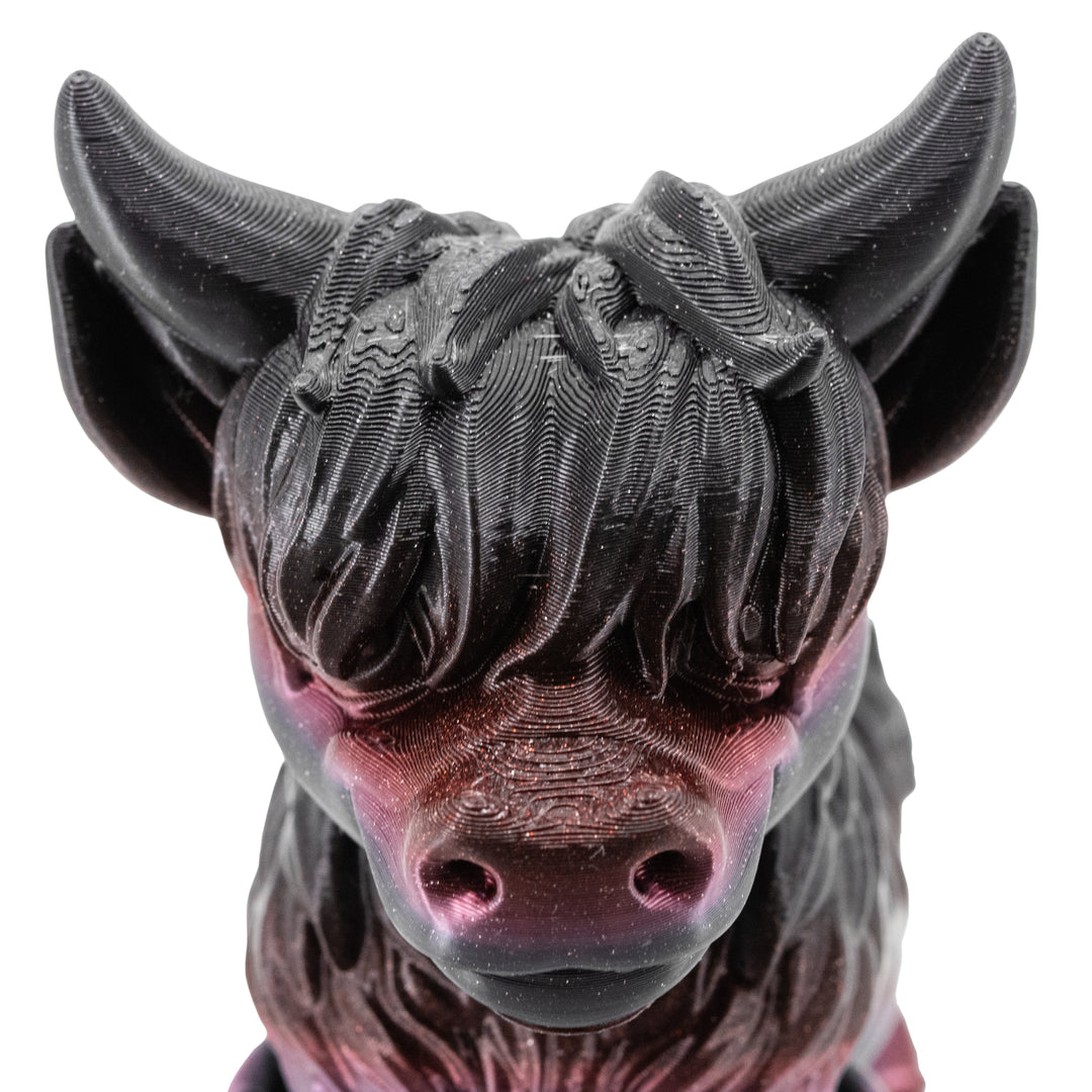 Galaxy Colored 3D Printed Highland Cow