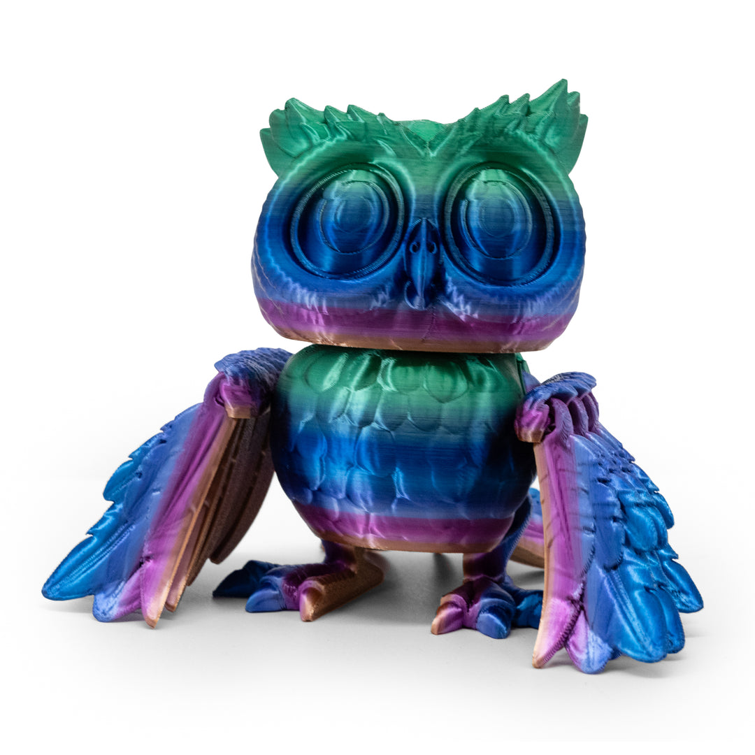 Bright Colored 3D Printed Owl