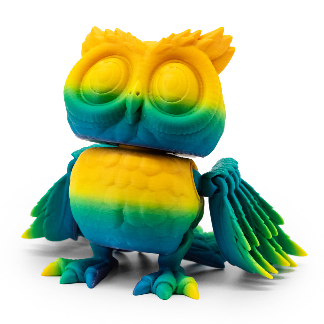 Tropical Colored 3D Printed Owl 