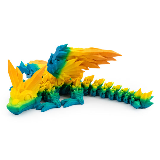 3D Printed Dragon | Crystal Dragon With Wings | 3D Printed Toy | Rotatable and Poseable | Made in Holdrege, NE | Black Sheep Productions LLC