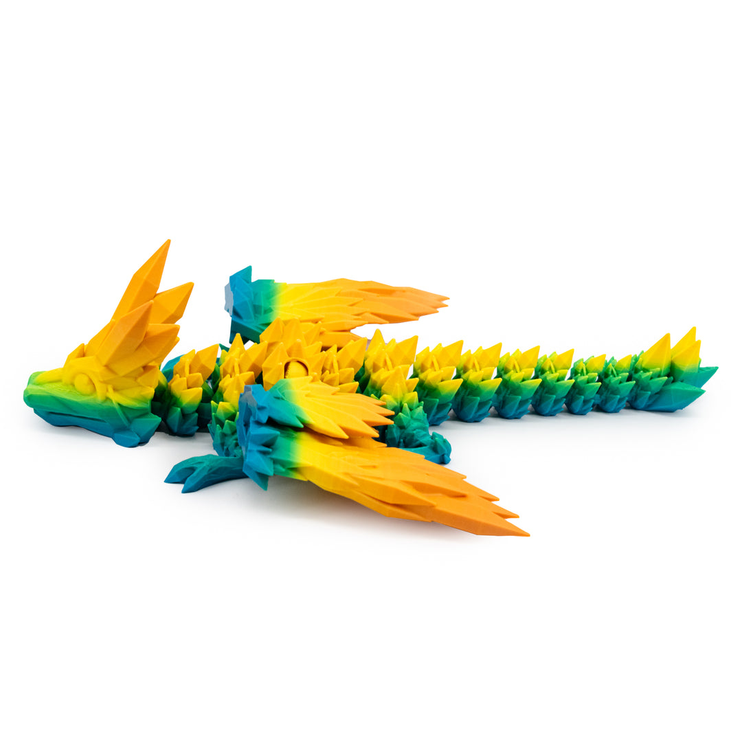 3D Printed Dragon | Crystal Dragon With Wings | 3D Printed Toy | Rotatable and Poseable | Made in Holdrege, NE | Black Sheep Productions LLC