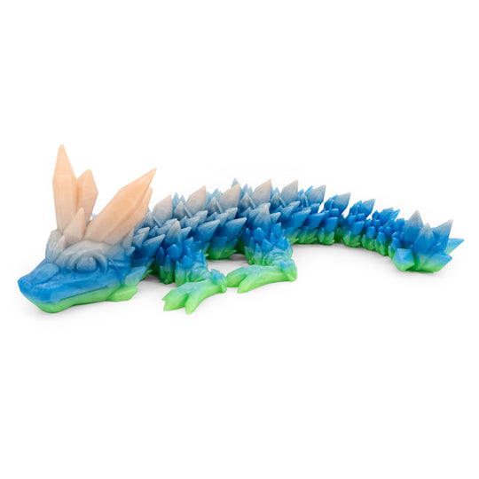 3D Printed Dragon | Crystal Dragon With Wings | 3D Printed Toy | Rotatable and Poseable | Made in Holdrege, NE | Black Sheep Productions LLC