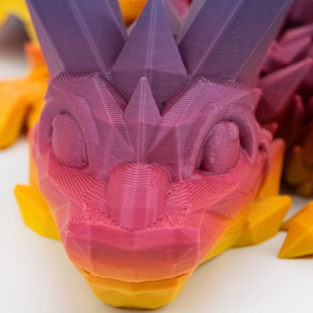 3D Printed Dragon | Crystal Dragon With Wings | 3D Printed Toy | Rotatable and Poseable | Made in Holdrege, NE | Black Sheep Productions LLC