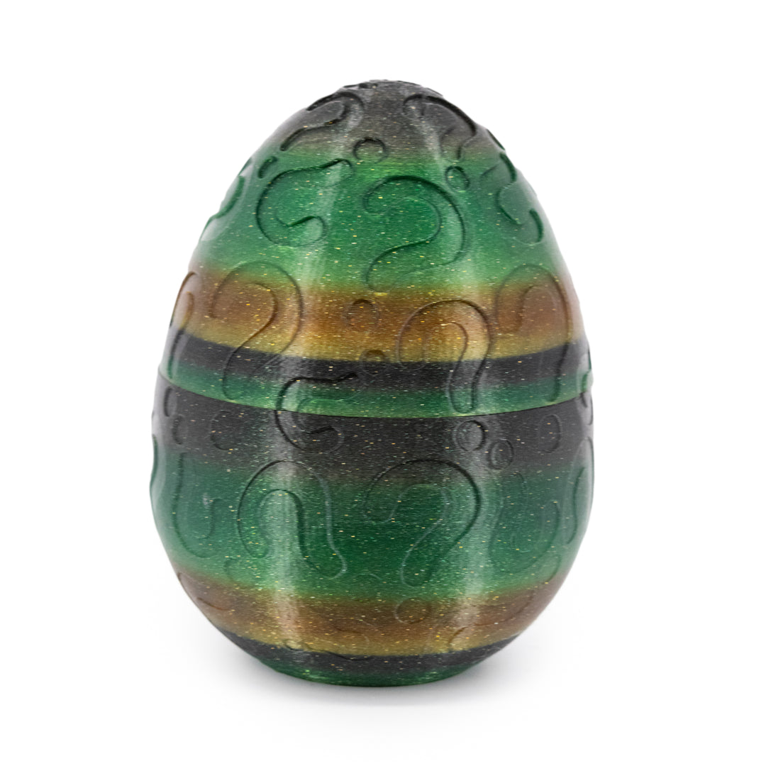 3D Printed Green, Black, & Bronze Mystery Egg