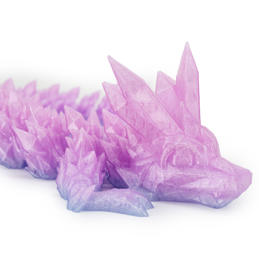 3D Printed Dragon | Crystal Dragon With Wings | 3D Printed Toy | Rotatable and Poseable | Made in Holdrege, NE | Black Sheep Productions LLC