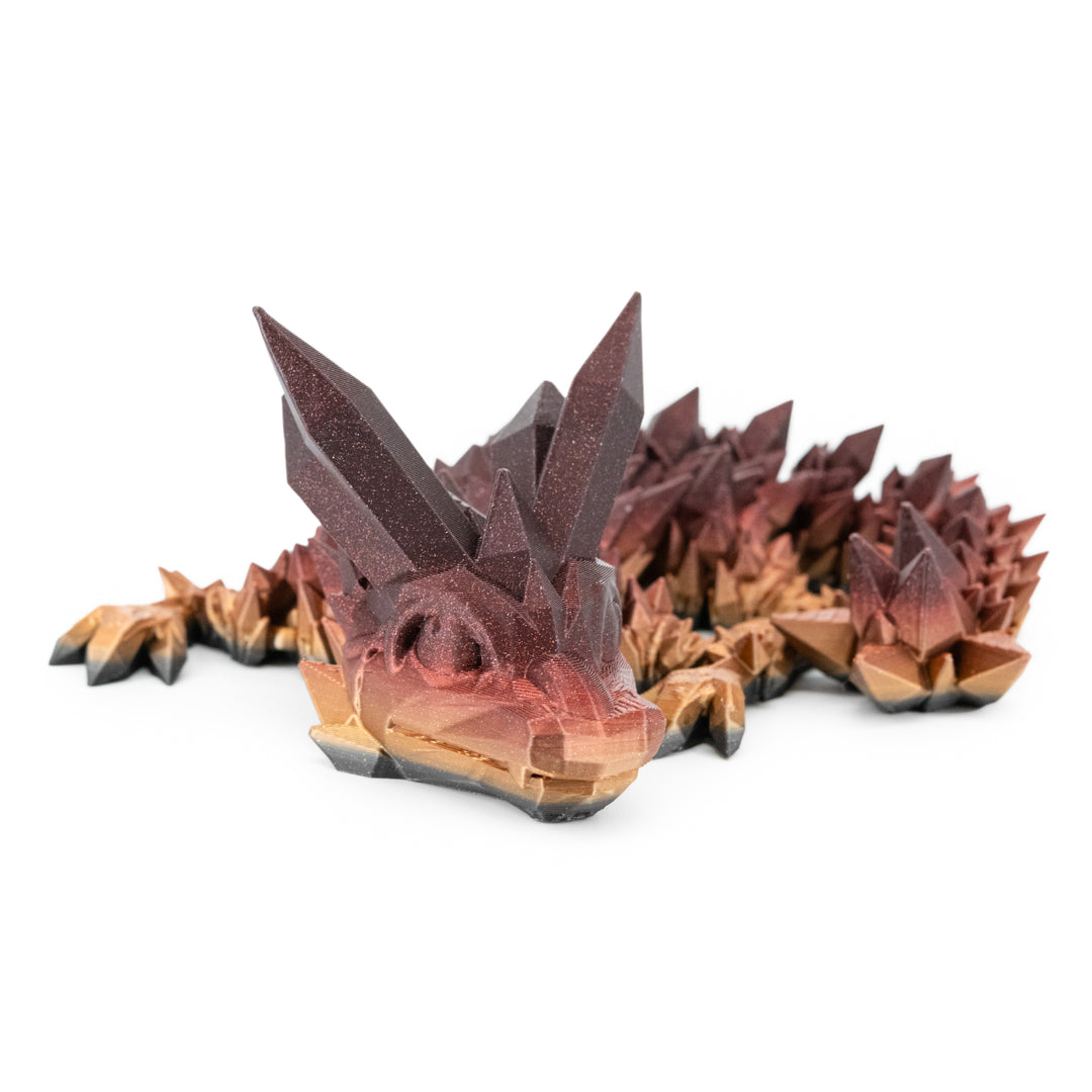 3D Printed Dragon | Crystal Dragon With Wings | 3D Printed Toy | Rotatable and Poseable | Made in Holdrege, NE | Black Sheep Productions LLC