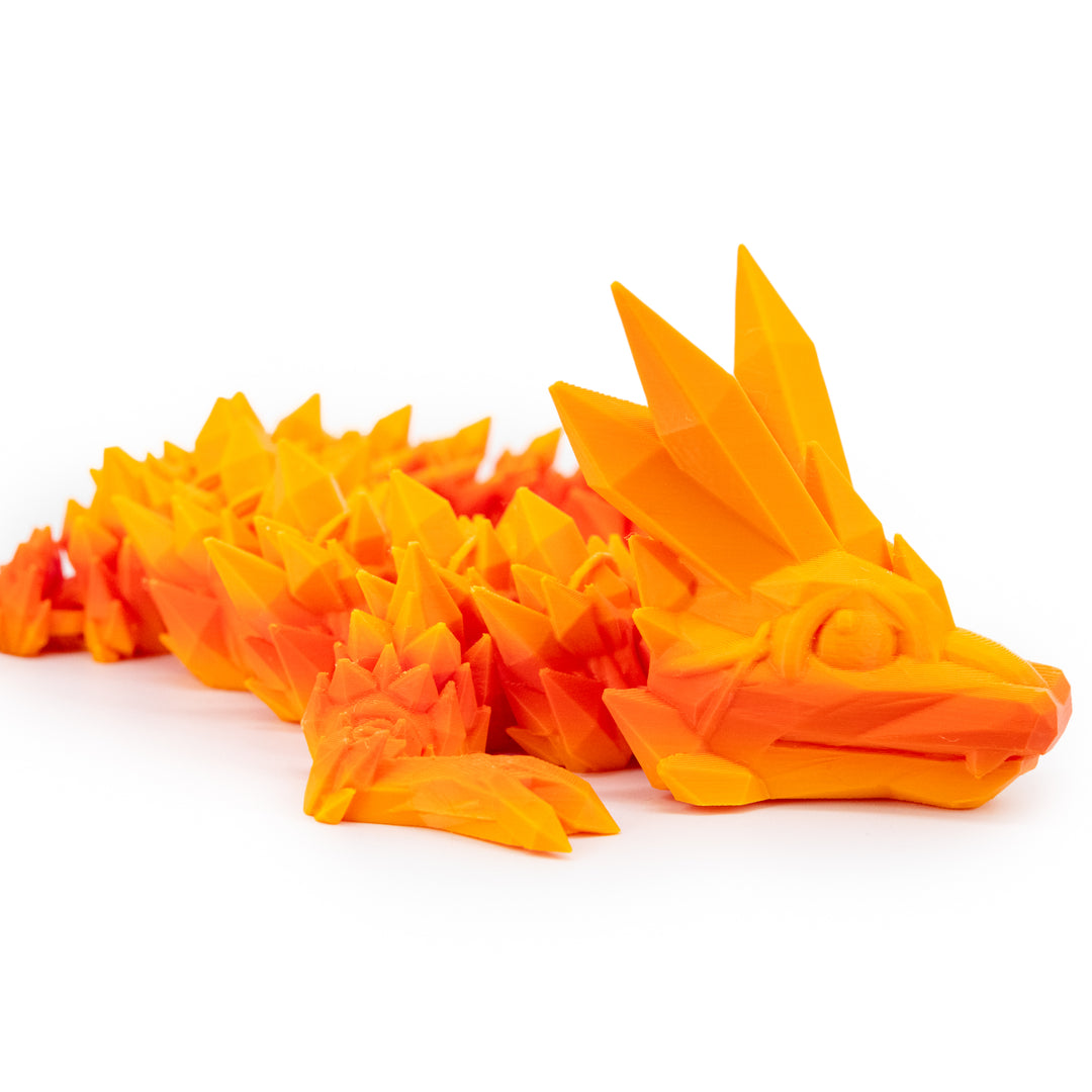 3D Printed Dragon | Crystal Dragon With Wings | 3D Printed Toy | Rotatable and Poseable | Made in Holdrege, NE | Black Sheep Productions LLC