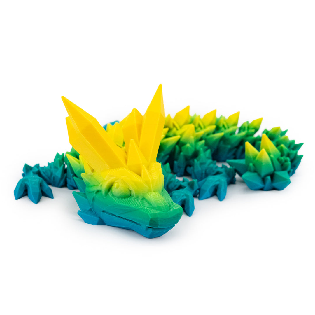 3D Printed Dragon | Crystal Dragon With Wings | 3D Printed Toy | Rotatable and Poseable | Made in Holdrege, NE | Black Sheep Productions LLC