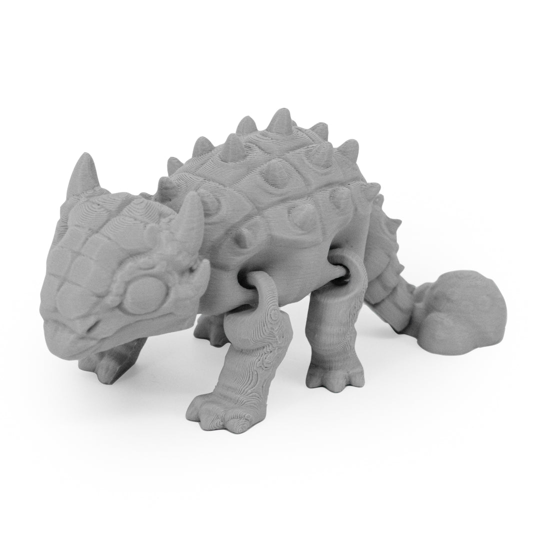 Gray 3D Printed Ankylosaurus