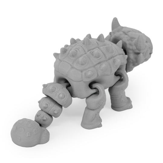 Gray 3D Printed Ankylosaurus