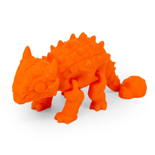 Orange 3D Printed Ankylosaurus