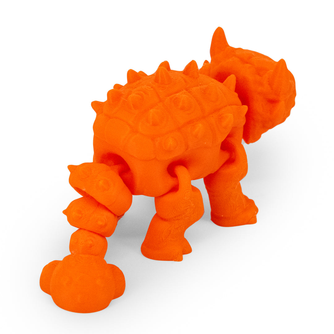 Orange 3D Printed Ankylosaurus