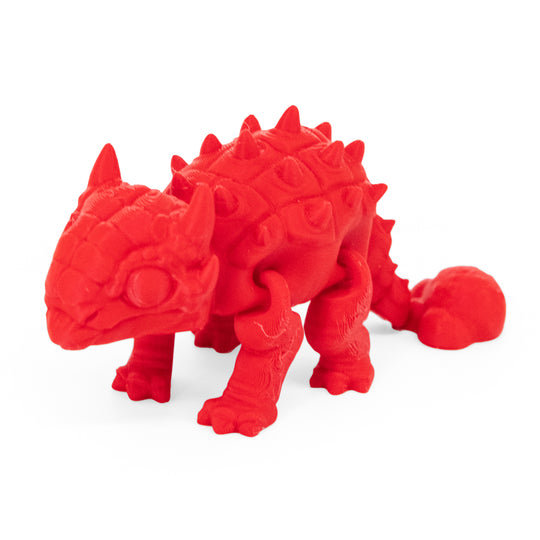 Red 3D Printed Ankylosaurus