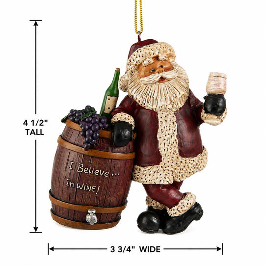 Santa Wine Barrel Ornament