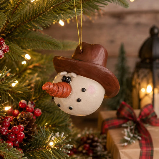 Snowball Cowboy Ornament