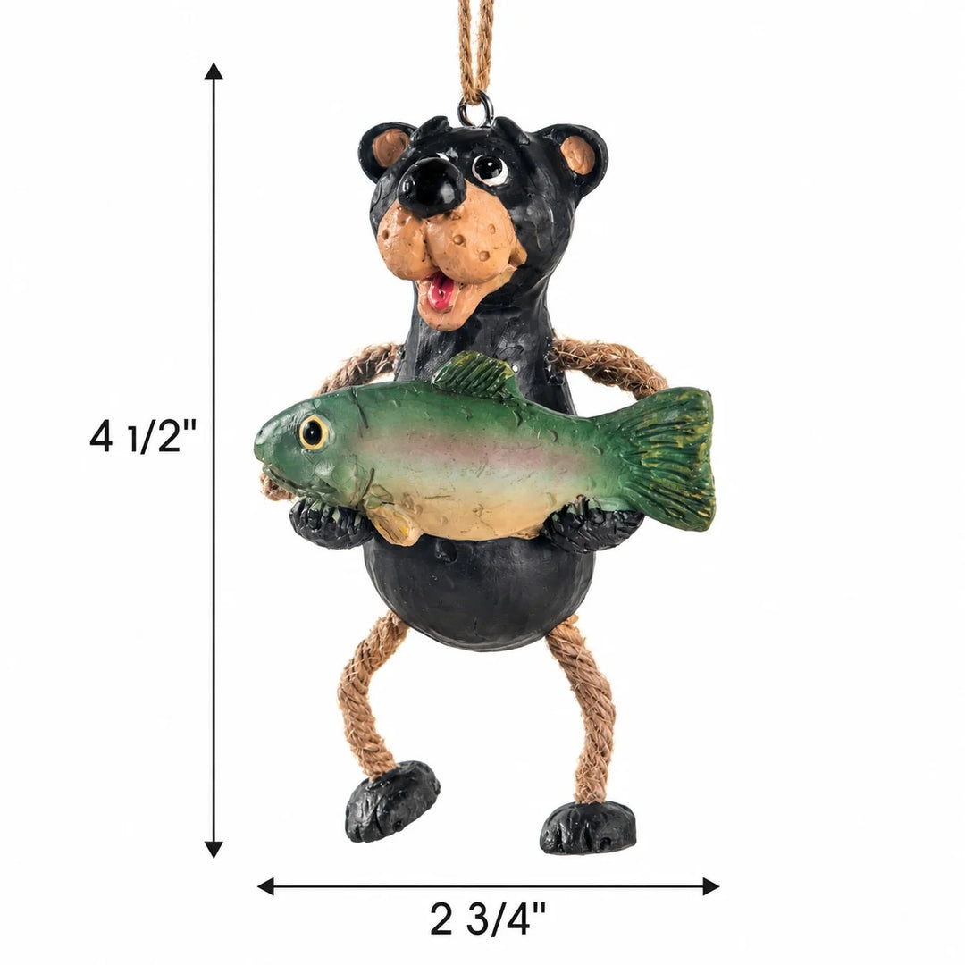 Bear Holding Fish Ornament