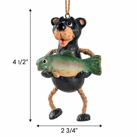 Bear Holding Fish Ornament
